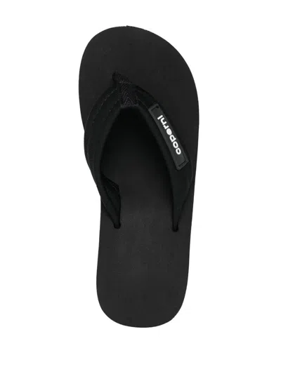 Coperni Wedge Heel Platform Sandals With Thong Strap In Black