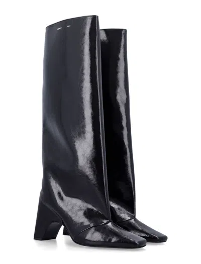 Coperni Bridge 85mm Leather Knee-high Boots In Black
