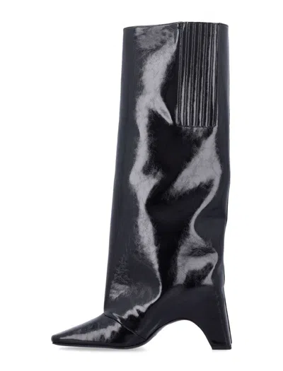 Coperni Bridge 85mm Leather Knee-high Boots In Black
