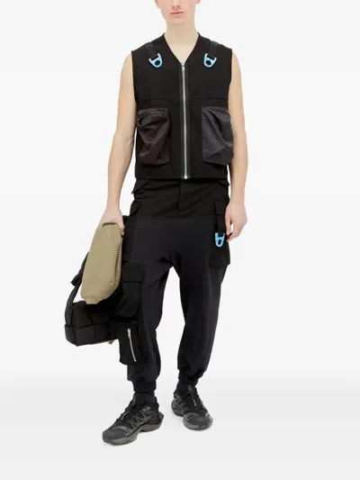 Space Available Ring-detail Utility Vest In Black