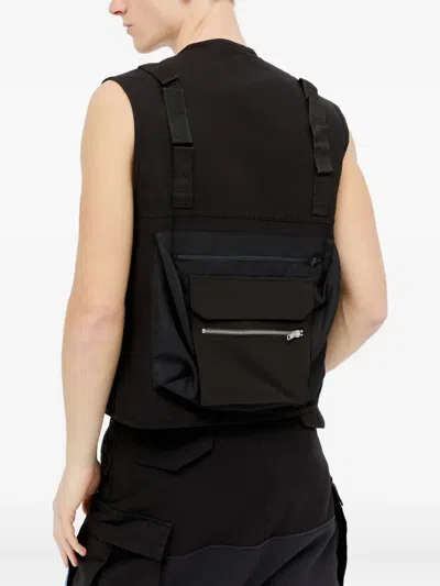 Space Available Ring-detail Utility Vest In Black