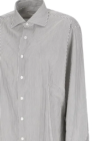 Lardini Pinstriped Shirt In Gray