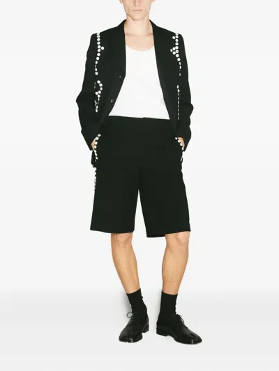 Comme Des Garçons Homme Deux Button-embellished Shorts In Black