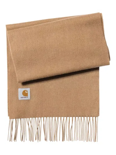 Carhartt Fringed Wool Scarf In Brown