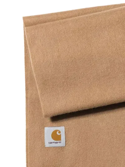 Carhartt Fringed Wool Scarf In Brown