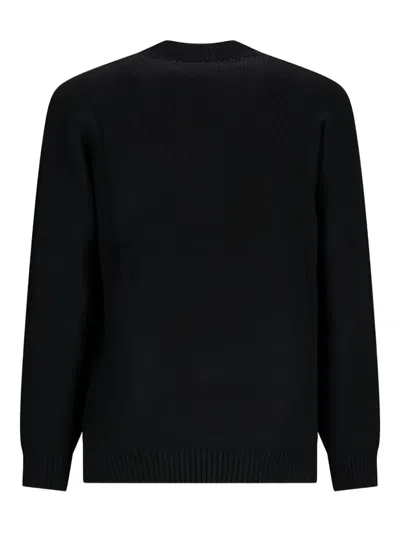 Lardini Raglan-sleeve Crew-neck Sweater In Black