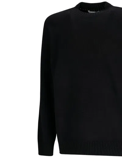 Lardini Raglan-sleeve Crew-neck Sweater In Black