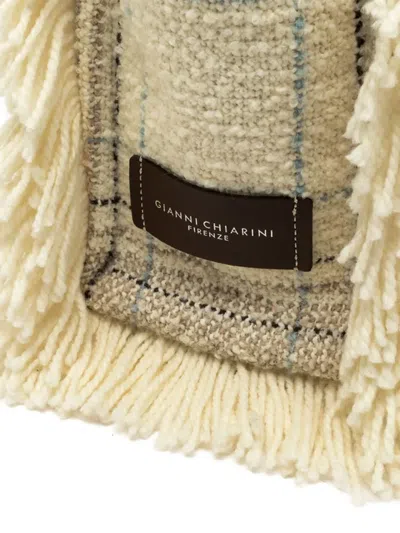 Gianni Chiarini Marcella Fringed Checked Tote Bag