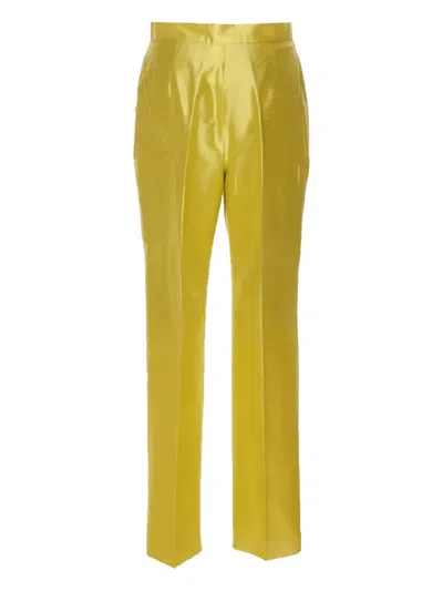 Max Mara Studio Valanga Silk Trouser In Gold
