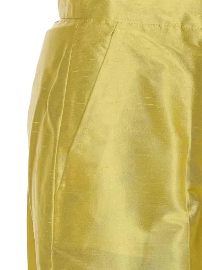 Max Mara Studio Valanga Silk Trouser In Gold