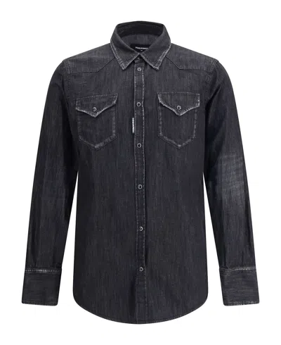 Dsquared2 Dsquared Black Denim Western Shirt