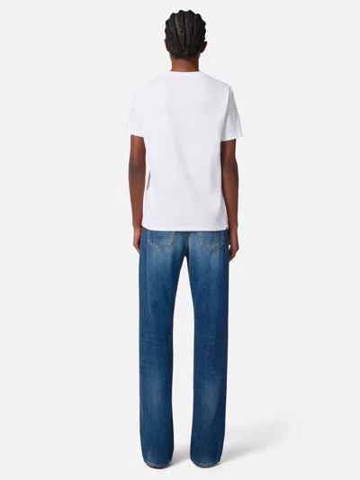 Elisabetta Franchi White Cotton Jersey T-shirt With Necklace Detail In White