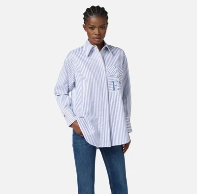 Elisabetta Franchi Striped Button-down Collar Shirt With Chest Pocket