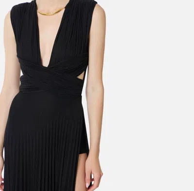 Elisabetta Franchi Red Carpet Lurex Jersey Dress In Black