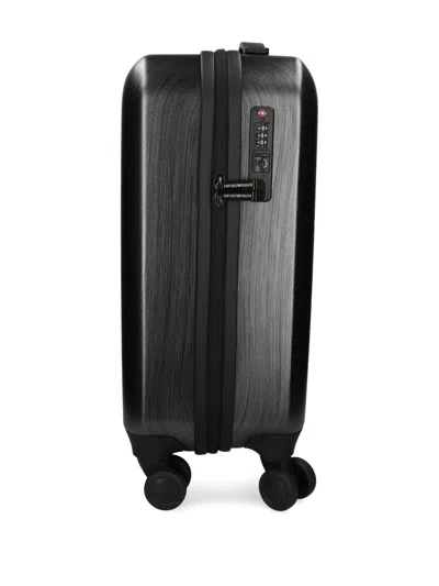Emporio Armani Eagle Suitcase Trolley Accessories In Black