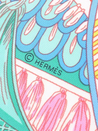 Pre-owned Hermes 2020s Tapis De Selle Scarf In Orange
