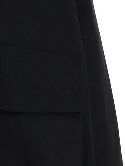 Armarium Cotton Blend Jacket With High Collar And Adjustable Hood In Black