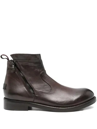 Leqarant Zip-fastening Leather Boots In Brown