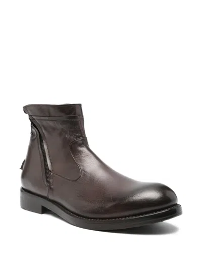 Leqarant Zip-fastening Leather Boots In Brown