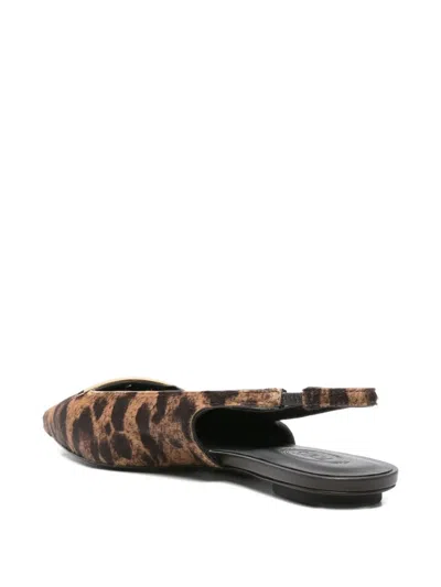Tod's Leopard-print Slingback Flat Pumps
