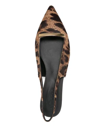 Tod's Leopard-print Slingback Flat Pumps