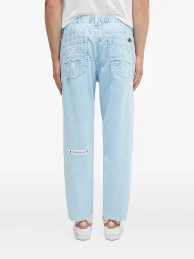 Aape By A Bathing Ape Logo-embroidered Trousers In Blue