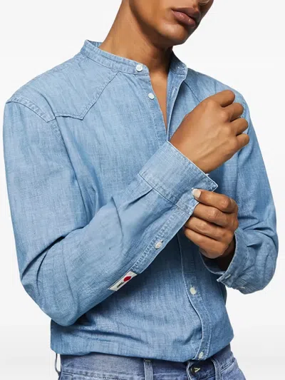 Dondup Buttoned Denim Shirt In Blue