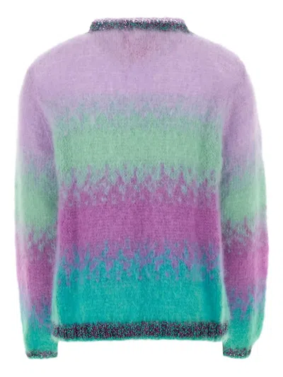 Rose Carmine Multicolor Mohair Blend Sweater In Multi