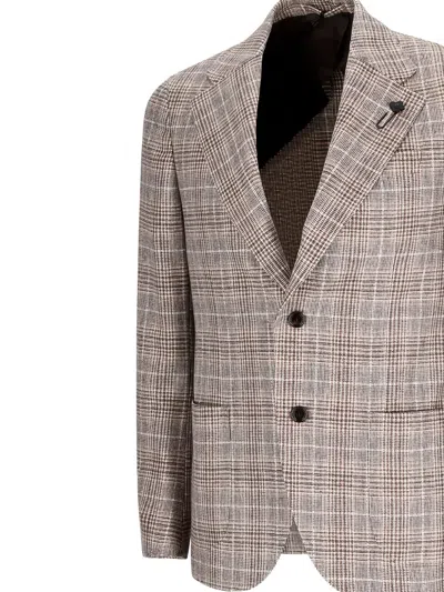Lardini Checked Two-button Jacket In Multi