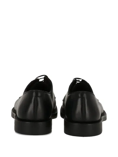 Ferragamo Leather Derby Shoes In Black