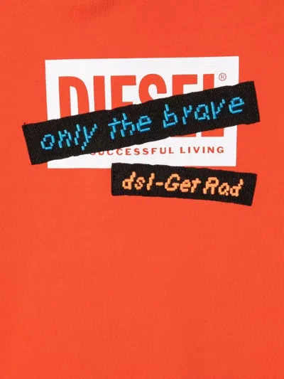 Diesel Logo-print Hood In Orange