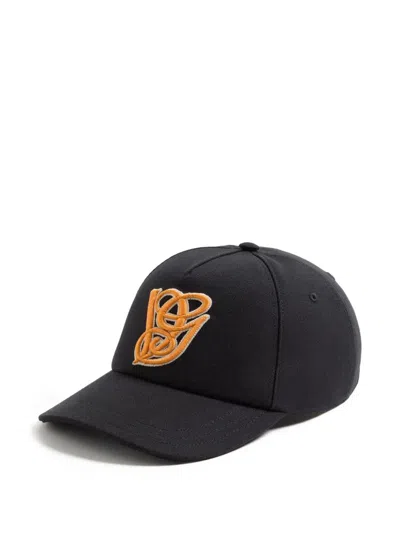 Valentino Embroidered Cotton Baseball Cap In Black