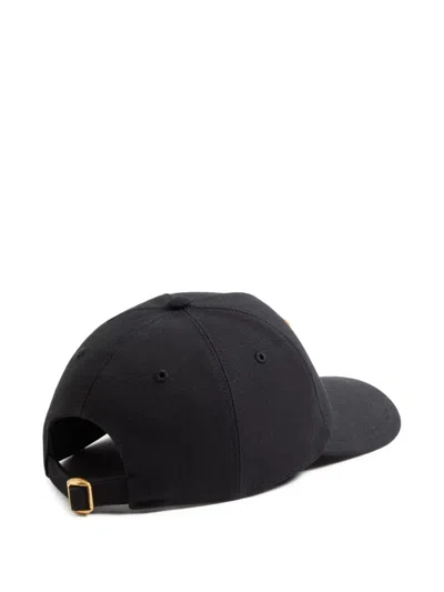 Valentino Embroidered Cotton Baseball Cap In Black