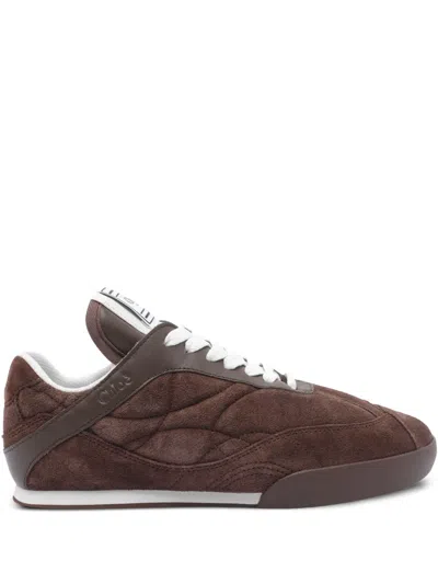 Chloé Kick Quilted Suede Sneakers