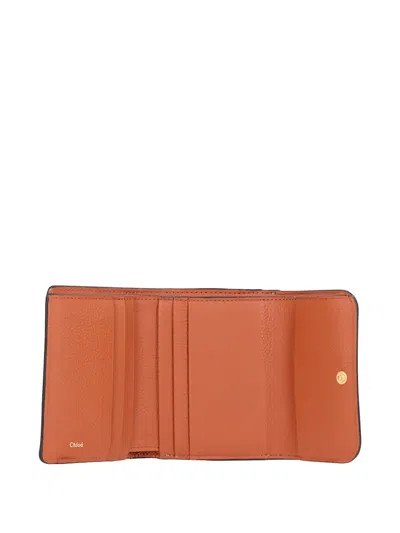 Chloé Trifold Leather Wallet In Brown