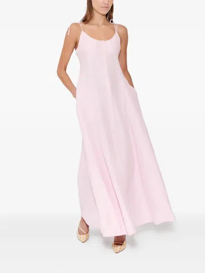 Rosie Assoulin Button-fastening Maxi Dress In Pink