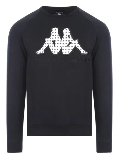Kappa X 10 Corso Como Logo-embroidered Sweatshirt In Black