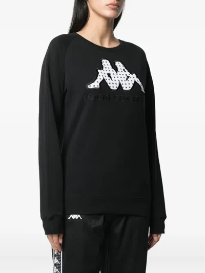 Kappa X 10 Corso Como Logo-embroidered Sweatshirt In Black