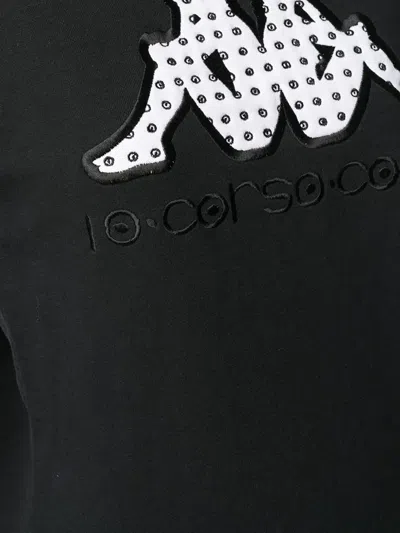 Kappa X 10 Corso Como Logo-embroidered Sweatshirt In Black