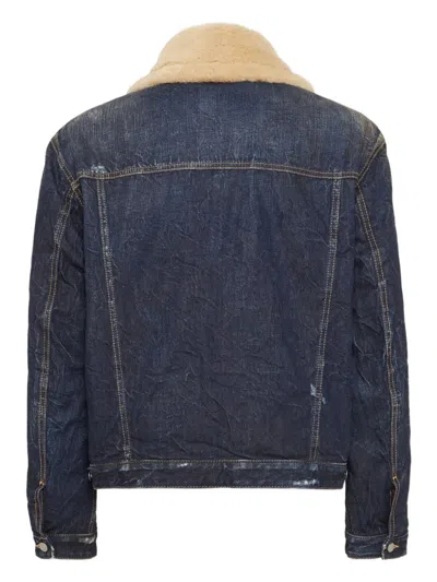 Dsquared2 Long Sleeve Casual Jacket In Blue