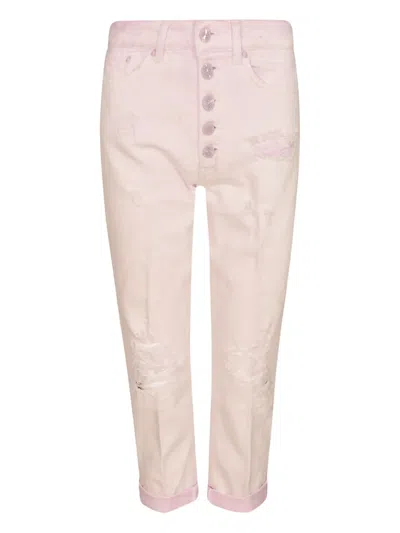 Dondup Distressed Buttoned-fly Cropped Trousers