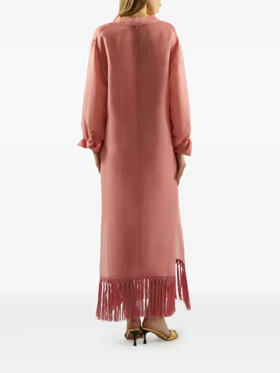 Taller Marmo Bahamas Fringe-hem Maxi Dress In Pink