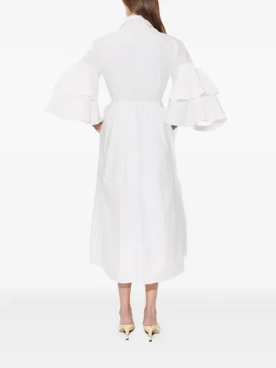 Rosie Assoulin Fiesta Shirt Midi Dress In White