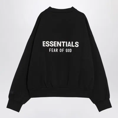 Essentials Logo Print Crewneck Sweatshirt In Black