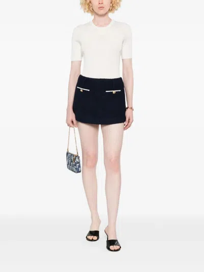 Fendi Silk-cotton Blend T-shirt In White