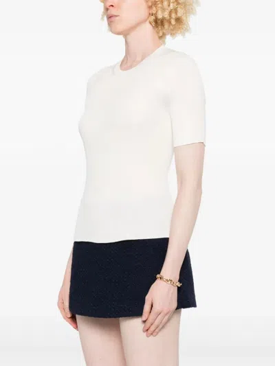 Fendi Silk-cotton Blend T-shirt In White