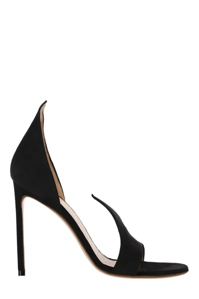 Francesco Russo Sandali In Camoscio In Black