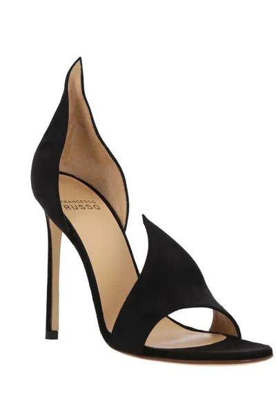 Francesco Russo Sandali In Camoscio In Black