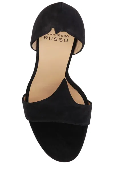 Francesco Russo Sandali In Camoscio In Black