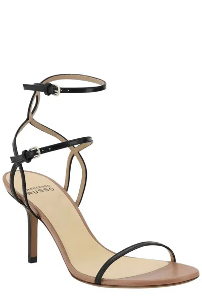 Francesco Russo Ankle Strap Sandals In Black
